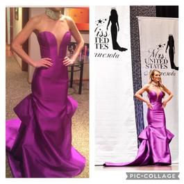 Fernando Wong Purple Size 0 Fitted Floor Length Sweetheart Train Dress on Queenly