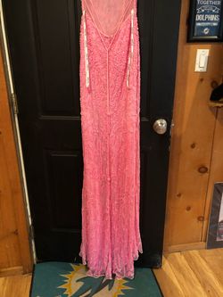 Sherri Hill Hot Pink Size 2 Pageant Spaghetti Strap Prom Black Tie Side slit Dress on Queenly