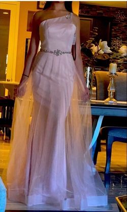 Andrea&leo Couture Pink Size 6 Jewelled 50 Off One Shoulder Floor Length Ball gown on Queenly