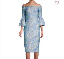 Thea Blue Size 6 Midi $300 Cocktail Dress on Queenly