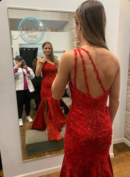 Sherri Hill Red Size 0 Floor Length Mermaid Dress on Queenly