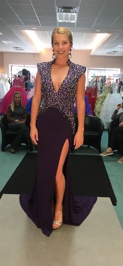 Mac Duggal Purple Size 4 Floor Length Straight Dress on Queenly