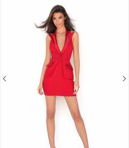Tarik Ediz Red Size 2 Midi Cocktail Dress on Queenly