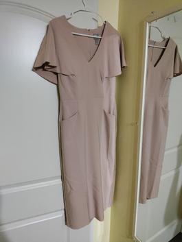 ASOS Nude Size 8 Midi $300 Interview Cocktail Dress on Queenly