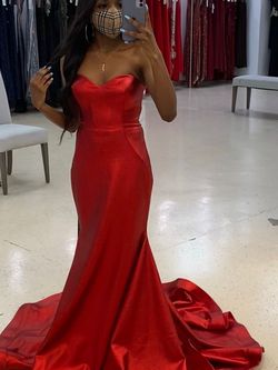 Jovani Red Size 2 Floor Length Free Shipping Mermaid Dress on Queenly