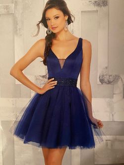 MoriLee Blue Size 8 Tulle Prom Cocktail Dress on Queenly