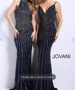 Jovani Navy Blue Size 6 Floor Length 50 Off Side slit Dress on Queenly