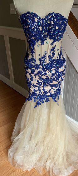 Riva Designs Royal Blue Size 00 $300 Mermaid Dress on Queenly