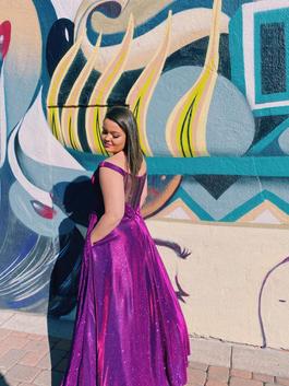 Ellie Wilde Pink Size 12 Floor Length Magenta Ball gown on Queenly