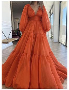 Orange Size 16 A-line Dress on Queenly