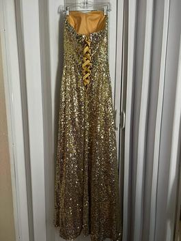 Grace Karin Gold Size 2 Floor Length Military Corset Straight Dress on Queenly