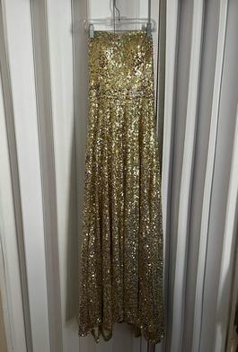 Grace Karin Gold Size 2 Floor Length Military Corset Straight Dress on Queenly