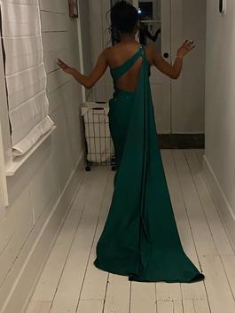 Sherri Hill Green Size 0 Side slit Dress on Queenly