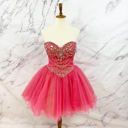 Sherri Hill Hot Pink Size 12 Sweetheart Plus Size Midi Cocktail Dress on Queenly