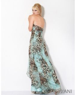 Style 3438 Jovani Multicolor Size 0 Sweetheart Tall Height Animal Print Side slit Dress on Queenly