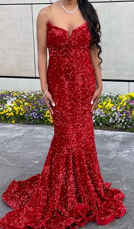 Portia and Scarlett Red Size 8 $300 Black Tie Mermaid Dress on Queenly