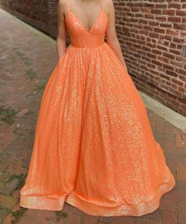 Sherri Hill Orange Size 2 Cut Out Pockets Ball gown on Queenly