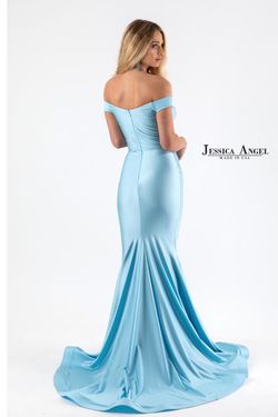 Style 583 Jessica Angel Blue Size 4 Prom $300 Mermaid Dress on Queenly