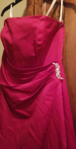 David's Bridal Red Size 8.0 Strapless Prom Floor Length A-line Dress on Queenly