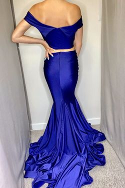 Style 558 Jessica Angel Blue Size 0 Tall Height $300 Mermaid Dress on Queenly