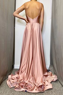 Style 343 Jessica Angel Pink Size 4 Black Tie Floor Length Fitted Prom Side slit Dress on Queenly