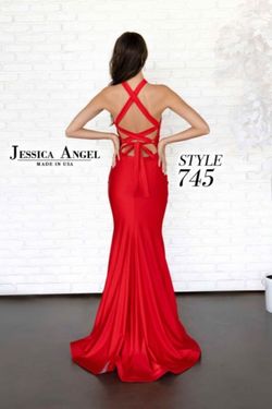 Style 745 Jessica Angel Red Size 0 Tall Height $300 Side slit Dress on Queenly