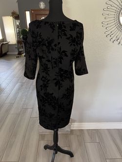 Kasper Black Size 8 Midi Long Sleeve Sleeves Cocktail Dress on Queenly