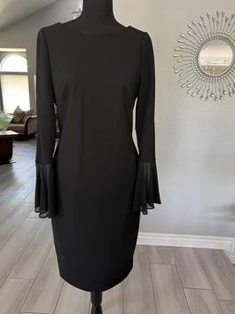 Calvin Klein Black Size 8 Midi Long Sleeve $300 Cocktail Dress on Queenly