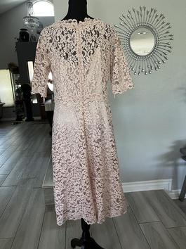 Teri Jon Nude Size 12 Midi $300 Cocktail Dress on Queenly