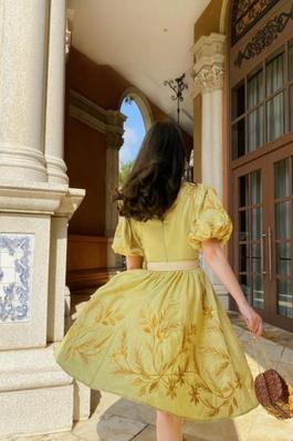 Yellow Size 16 A-line Dress on Queenly