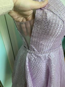 Clarisse Purple Size 16 Sequin Sequined Jewelled Mini $300 Cocktail Dress on Queenly