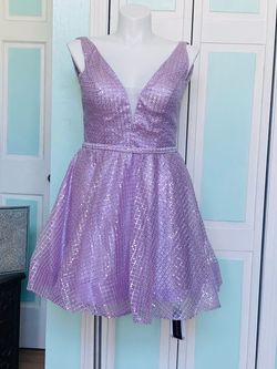 Clarisse Purple Size 16 Plus Size $300 Lavender Sequin Cocktail Dress on Queenly