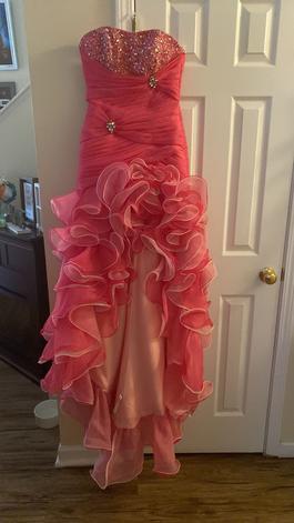 Cinderella Pink Size 4 Floor Length Sequined Jewelled Cut Out Train Dress on Queenly