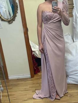 Custom made Pink Size 8 Rose Gold Bridesmaid Straight Dress on Queenly