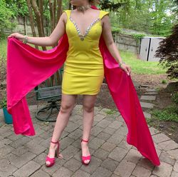 Vienna Yellow Size 2 Custom Straight Dress on Queenly
