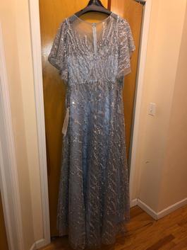 Mac Duggal gown new with tags Silver Size 8 Floor Length Light Blue Ball gown on Queenly