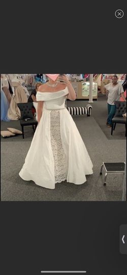Tarik Ediz White Size 8 Sequined Prom Mermaid Dress on Queenly
