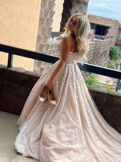 Sherri Hill Nude Size 0 Sequin Showstopper Lace Jewelled Ball gown on Queenly