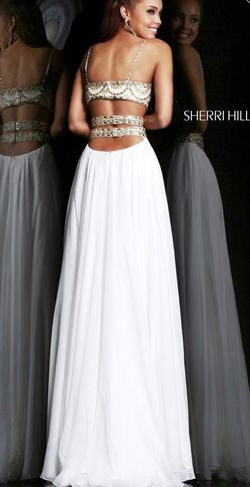 SHERRI HILL White Size 6 Floor Length Pageant 50 Off Free Shipping A-line Dress on Queenly