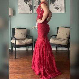 Jovani Red Size 4 $300 50 Off Mermaid Dress on Queenly