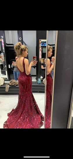 Jovani Red Size 0 50 Off Mermaid Dress on Queenly