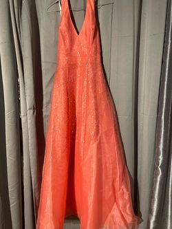 Orange Size 4 Ball gown on Queenly