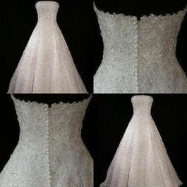 David's Bridal White Size 18 Floor Length Lace Corset 50 Off Ball gown on Queenly