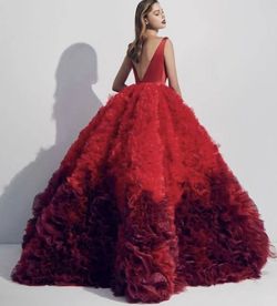 Handmade Couture Red Size 2 50 Off 70 Off Quinceanera V Neck Ball gown on Queenly