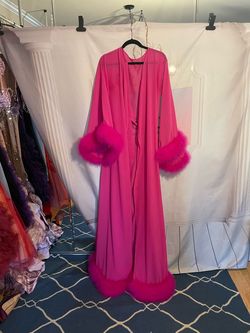 Handmade Couture Pink Size 12 Prom Long Sleeve 50 Off A-line Dress on Queenly