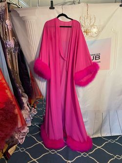 Handmade Couture Pink Size 12 Prom Long Sleeve 50 Off A-line Dress on Queenly