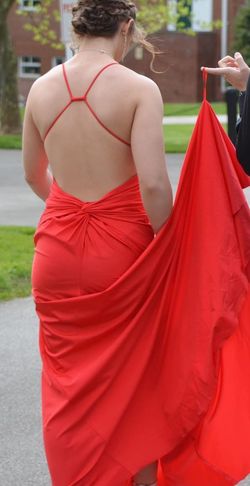 Tarik Ediz Red Size 4 Military Medium Height Prom Silk A-line Dress on Queenly