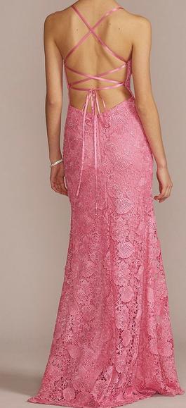 David's Bridal Pink Size 8 Embroidery Cut Out Mermaid Dress on Queenly