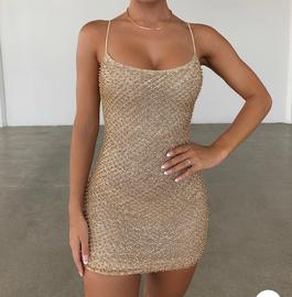 Oh Polly Gold Size 10 Euphoria Sequin Cocktail Dress on Queenly