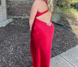 Red Size 16 Side slit Dress on Queenly